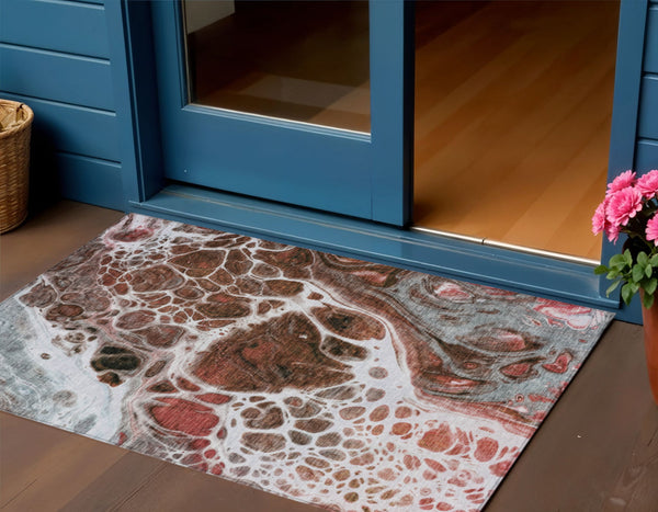 Homeroots 3' Artichoke Green Nautical Area Rug - Washable Indoor Outdoor Design For Home And Patio Use 3' X 5' Polyester 581491