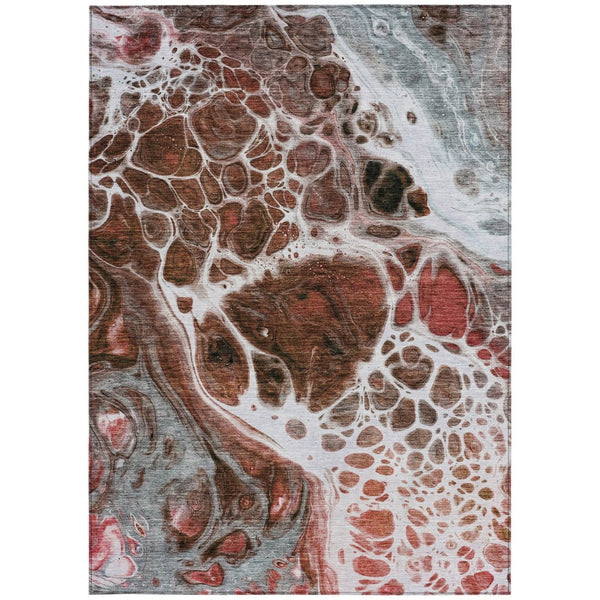 Homeroots 3' Artichoke Green Nautical Area Rug - Washable Indoor Outdoor Design For Home And Patio Use 5' X 8' Polyester 581492