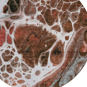 Homeroots 3' Artichoke Green Nautical Area Rug - Washable Indoor Outdoor Design For Home And Patio Use 8' Round Polyester 581493