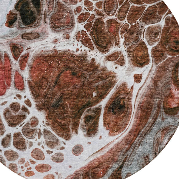 Homeroots 3' Artichoke Green Nautical Area Rug - Washable Indoor Outdoor Design For Home And Patio Use 8' Round Polyester 581493