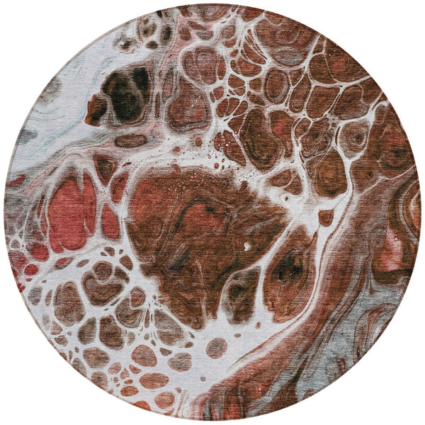 Homeroots 3' Artichoke Green Nautical Area Rug - Washable Indoor Outdoor Design For Home And Patio Use 8' Round Polyester 581493