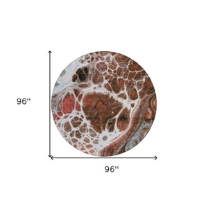 Homeroots 3' Artichoke Green Nautical Area Rug - Washable Indoor Outdoor Design For Home And Patio Use 8' Round Polyester 581493