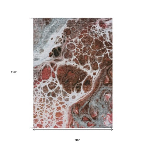 Homeroots 3' Artichoke Green Nautical Area Rug - Washable Indoor Outdoor Design For Home And Patio Use 8' X 10' Polyester 581494