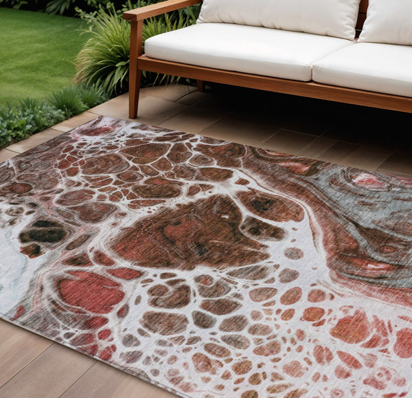 Homeroots 3' Artichoke Green Nautical Area Rug - Washable Indoor Outdoor Design For Home And Patio Use 10' X 14' Polyester 581496