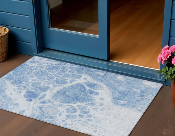 Homeroots 3' Artichoke Green Nautical Area Rug - Washable Indoor Outdoor Design For Home And Patio Use 3' X 5' Polyester 581497