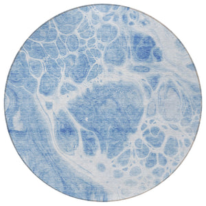 Homeroots 3' Artichoke Green Nautical Area Rug - Washable Indoor Outdoor Design For Home And Patio Use 8' Round Polyester 581499