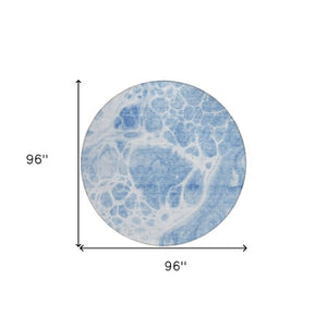 Homeroots 3' Artichoke Green Nautical Area Rug - Washable Indoor Outdoor Design For Home And Patio Use 8' Round Polyester 581499