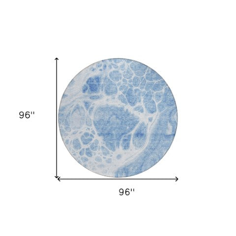 Homeroots 3' Artichoke Green Nautical Area Rug - Washable Indoor Outdoor Design For Home And Patio Use 8' Round Polyester 581499