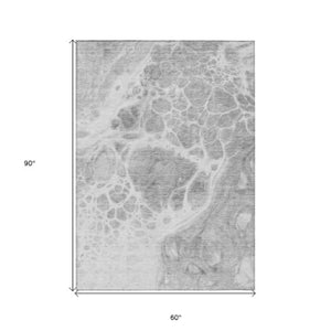 Homeroots 3' Artichoke Green Nautical Area Rug - Washable Indoor Outdoor Design For Home And Patio Use 5' X 8' Polyester 581504