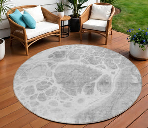 Homeroots 3' Artichoke Green Nautical Area Rug - Washable Indoor Outdoor Design For Home And Patio Use 8' Round Polyester 581505