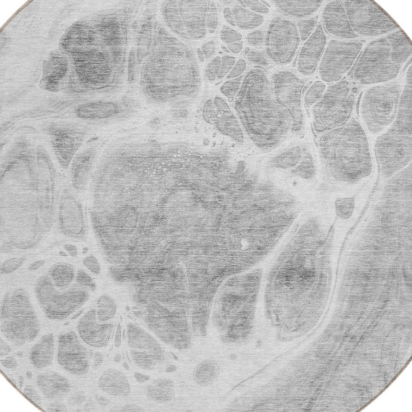 Homeroots 3' Artichoke Green Nautical Area Rug - Washable Indoor Outdoor Design For Home And Patio Use 8' Round Polyester 581505