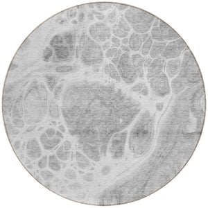 Homeroots 3' Artichoke Green Nautical Area Rug - Washable Indoor Outdoor Design For Home And Patio Use 8' Round Polyester 581505