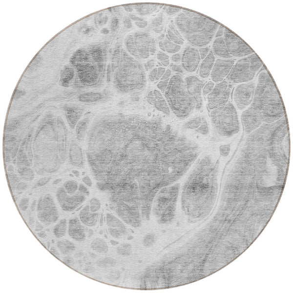 Homeroots 3' Artichoke Green Nautical Area Rug - Washable Indoor Outdoor Design For Home And Patio Use 8' Round Polyester 581505