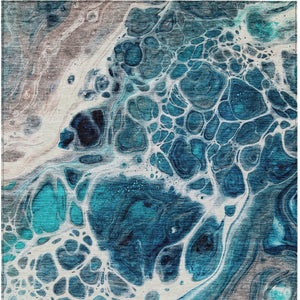 Homeroots 3' Artichoke Green Nautical Area Rug - Washable Indoor Outdoor Design For Home And Patio Use 5' X 8' Polyester 581510