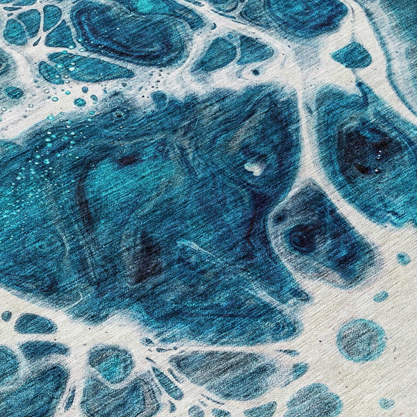 Homeroots 3' Artichoke Green Nautical Area Rug - Washable Indoor Outdoor Design For Home And Patio Use 8' Round Polyester 581511