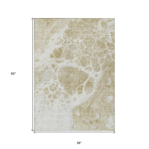 Homeroots 3' Artichoke Green Nautical Area Rug - Washable Indoor Outdoor Design For Home And Patio Use 3' X 5' Polyester 581515