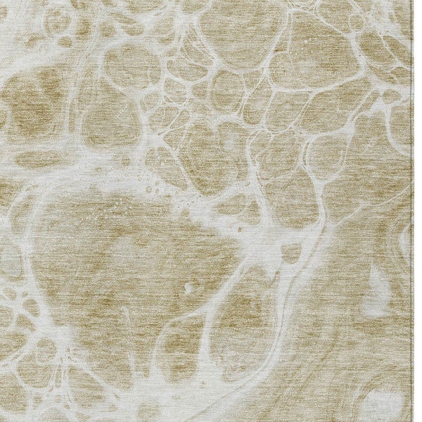 Homeroots 3' Artichoke Green Nautical Area Rug - Washable Indoor Outdoor Design For Home And Patio Use 5' X 8' Polyester 581516