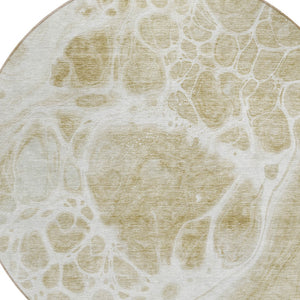 Homeroots 3' Artichoke Green Nautical Area Rug - Washable Indoor Outdoor Design For Home And Patio Use 8' Round Polyester 581517