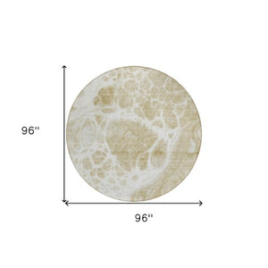 Homeroots 3' Artichoke Green Nautical Area Rug - Washable Indoor Outdoor Design For Home And Patio Use 8' Round Polyester 581517