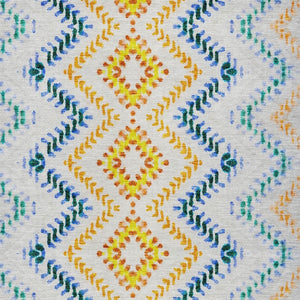 Homeroots 3' Geometric Beige Orange And Red Washable Area Rug For Indoor And Outdoor Spaces, Durable Design 5' X 8' Polyester 581528