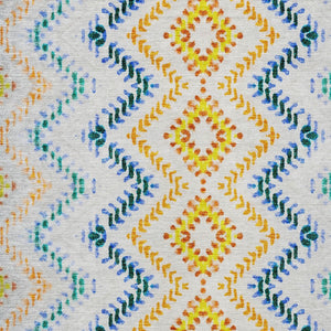 Homeroots 3' Geometric Beige Orange And Red Washable Area Rug For Indoor And Outdoor Spaces, Durable Design 9' X 12' Polyester 581531