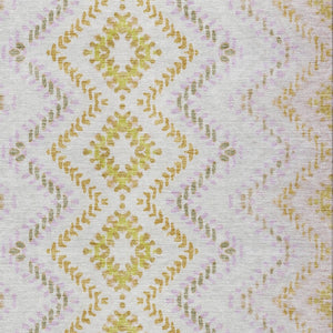 Homeroots 3' Geometric Beige Orange And Red Washable Area Rug For Indoor And Outdoor Spaces, Durable Design 5' X 8' Polyester 581534