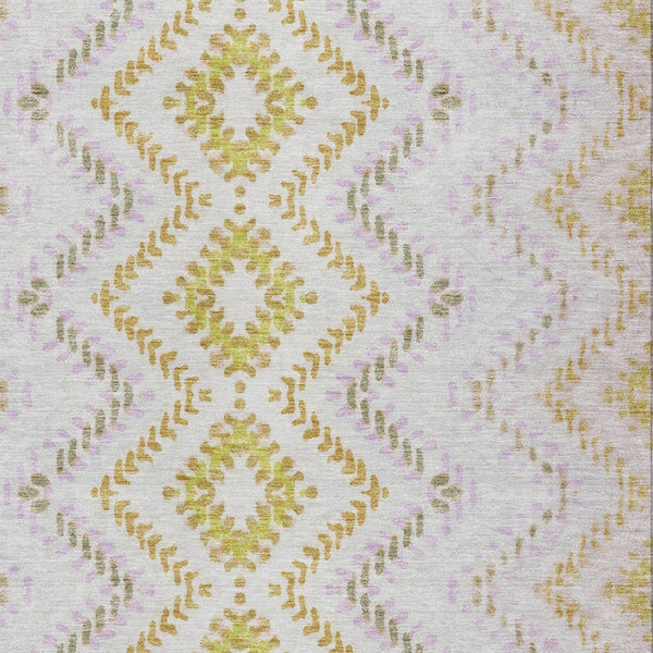 Homeroots 3' Geometric Beige Orange And Red Washable Area Rug For Indoor And Outdoor Spaces, Durable Design 5' X 8' Polyester 581534