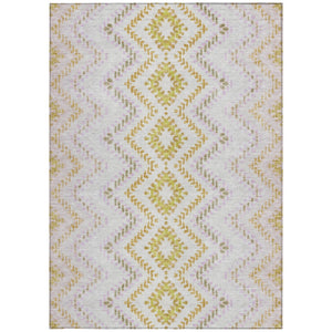 Homeroots 3' Geometric Beige Orange And Red Washable Area Rug For Indoor And Outdoor Spaces, Durable Design 8' X 10' Polyester 581536