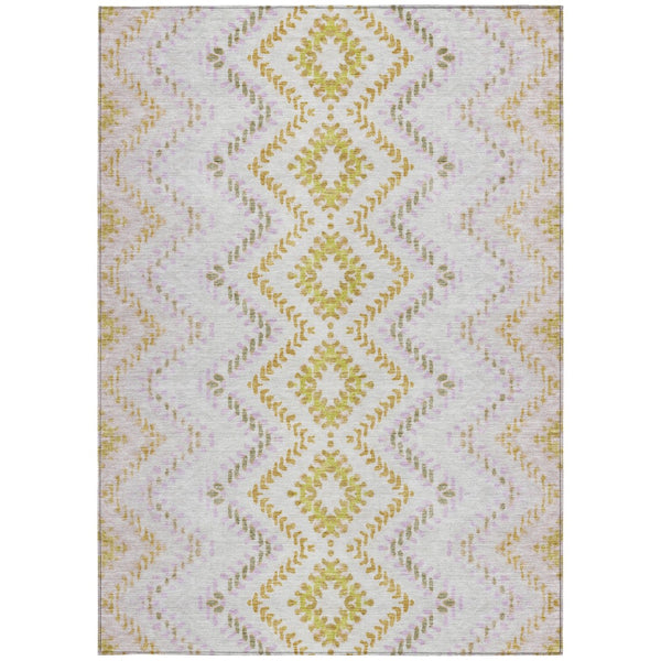 Homeroots 3' Geometric Beige Orange And Red Washable Area Rug For Indoor And Outdoor Spaces, Durable Design 9' X 12' Polyester 581537
