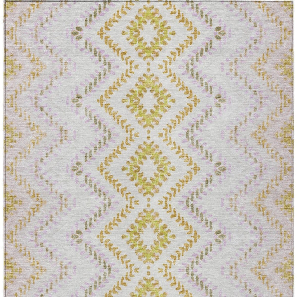 Homeroots 3' Geometric Beige Orange And Red Washable Area Rug For Indoor And Outdoor Spaces, Durable Design 9' X 12' Polyester 581537