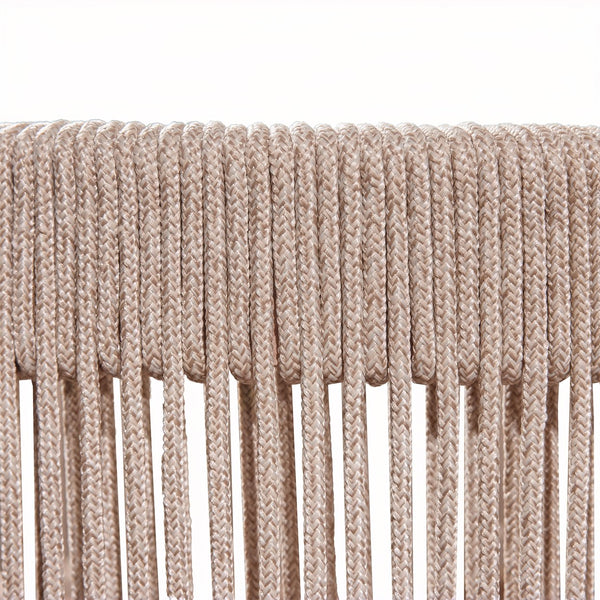 English Elm Christopher Knight Home® - Matera Teak & Beige Dining Chairs Set of 2 – Acacia Wood Frame, Rope Back, Removable Washable Cushions N775P255932T