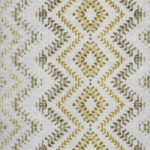 Homeroots 3' Stylish Green And Ivory Geometric Washable Area Rug For Indoor And Outdoor Spaces, Durable Design 3' X 5' Polyester 581563