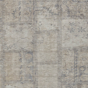 Homeroots 3' Beige Taupe And Brown Patchwork Washable Area Rug For Indoor Or Outdoor Spaces, Stylish & Durable 5' X 8' Polyester 581570