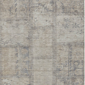 Homeroots 3' Beige Taupe And Brown Patchwork Washable Area Rug For Indoor Or Outdoor Spaces, Stylish & Durable 8' X 10' Polyester 581572