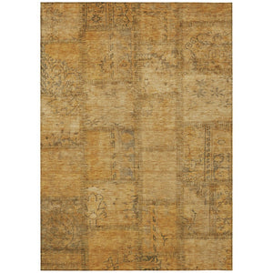 HomeRoots 5' Patchwork Area Rug in Peach, Gray & Charcoal – Washable, Stylish, Indoor/Outdoor Durability 5' X 8' 581588