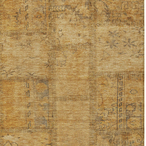 Homeroots 3' Beige Taupe And Brown Patchwork Washable Area Rug For Indoor Or Outdoor Spaces, Stylish & Durable 8' X 10' Polyester 581590