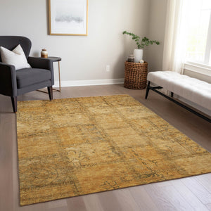Homeroots 3' Beige Taupe And Brown Patchwork Washable Area Rug For Indoor Or Outdoor Spaces, Stylish & Durable 10' X 14' Polyester 581592
