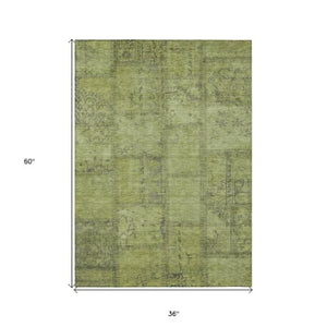 Homeroots 3' Beige Taupe And Brown Patchwork Washable Area Rug For Indoor Or Outdoor Spaces, Stylish & Durable 3' X 5' Polyester 581593