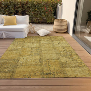 Homeroots 3' Beige Taupe And Brown Patchwork Washable Area Rug For Indoor Or Outdoor Spaces, Stylish & Durable 5' X 8' Polyester 581600