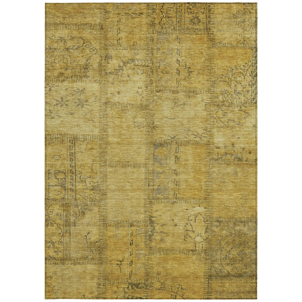 Homeroots 3' Beige Taupe And Brown Patchwork Washable Area Rug For Indoor Or Outdoor Spaces, Stylish & Durable 5' X 8' Polyester 581600