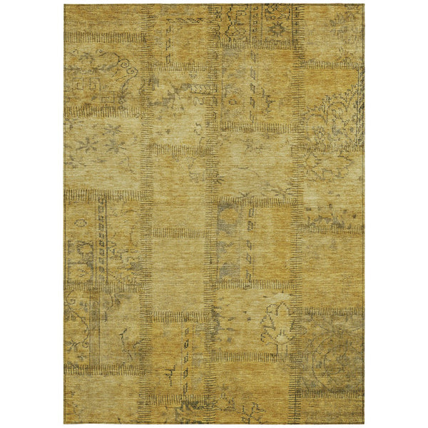Homeroots 3' Beige Taupe And Brown Patchwork Washable Area Rug For Indoor Or Outdoor Spaces, Stylish & Durable 8' X 10' Polyester 581602