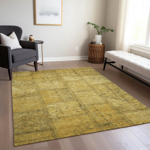 Homeroots 3' Beige Taupe And Brown Patchwork Washable Area Rug For Indoor Or Outdoor Spaces, Stylish & Durable 8' X 10' Polyester 581602