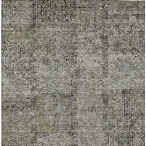 Homeroots 3' Beige Taupe And Brown Patchwork Washable Area Rug For Indoor Or Outdoor Spaces, Stylish & Durable 5' X 8' Polyester 581624