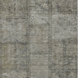 Homeroots 3' Beige Taupe And Brown Patchwork Washable Area Rug For Indoor Or Outdoor Spaces, Stylish & Durable 5' X 8' Polyester 581624