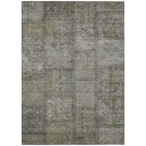 Homeroots 3' Beige Taupe And Brown Patchwork Washable Area Rug For Indoor Or Outdoor Spaces, Stylish & Durable 5' X 8' Polyester 581624