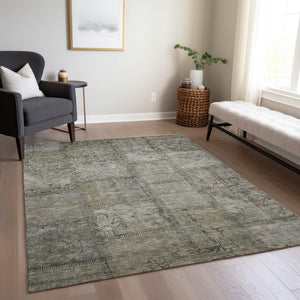 Homeroots 3' Beige Taupe And Brown Patchwork Washable Area Rug For Indoor Or Outdoor Spaces, Stylish & Durable 5' X 8' Polyester 581624