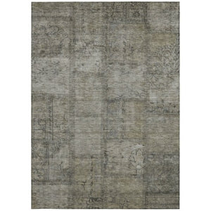Homeroots 3' Beige Taupe And Brown Patchwork Washable Area Rug For Indoor Or Outdoor Spaces, Stylish & Durable 8' X 10' Polyester 581626