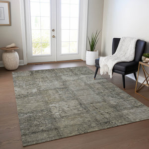 Homeroots 3' Beige Taupe And Brown Patchwork Washable Area Rug For Indoor Or Outdoor Spaces, Stylish & Durable 8' X 10' Polyester 581626