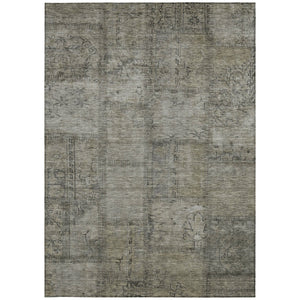 Homeroots 3' Beige Taupe And Brown Patchwork Washable Area Rug For Indoor Or Outdoor Spaces, Stylish & Durable 9' X 12' Polyester 581627