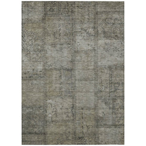 HomeRoots 9' Durable Taupe Brown and Beige Patchwork Area Rug – Stylish, Washable for Indoor and Outdoor Use 9' X 12' 581627